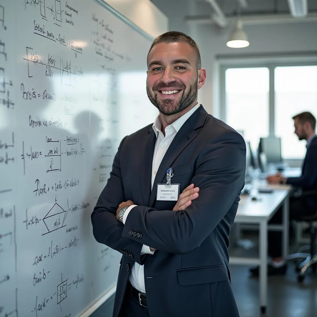 Laird Doman at a whiteboard